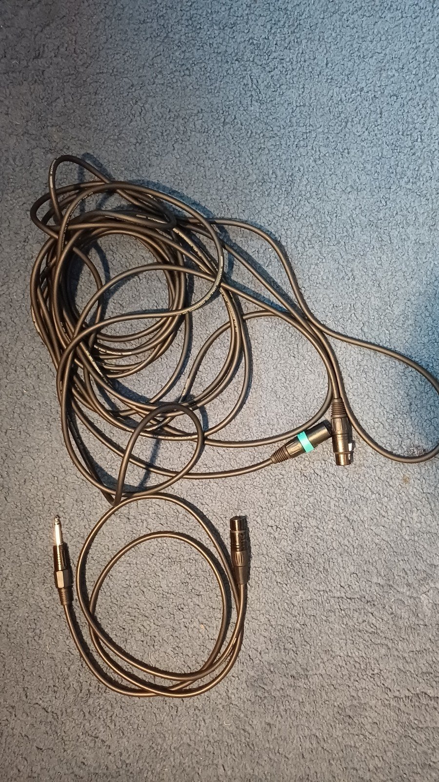 2 Gitaarkabels XLR naar Jack - Band/Versterker, Ophalen of Verzenden, Gebruikt, Instrument