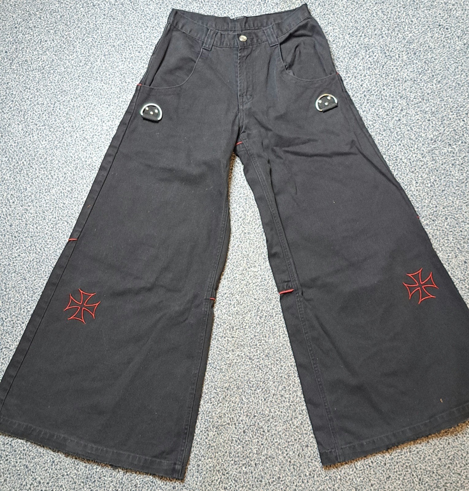 Stuka broek met rode kruizen - Maat S, Zwart, Ophalen of Verzenden, Stuka, Maat 36 (S)
