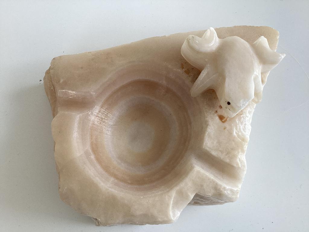 Mooie Vintage Marmeren Schaal Asbak Kikker Sieraden Marmer, Ophalen