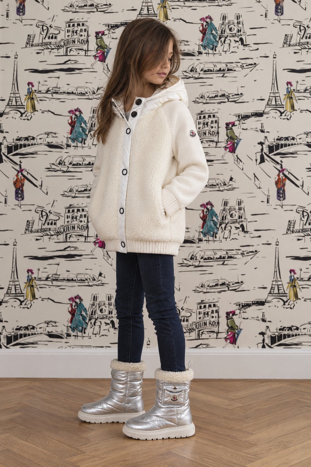 Moncler tussenjas jas wol, fleece en dons maat 10 (540 euro), Moncler EU, Meisje, Ophalen of Verzenden, Zo goed als nieuw