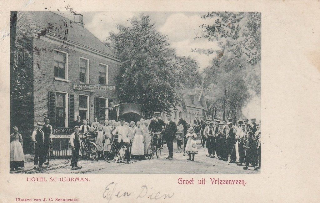 Vriezenveen, Volk, Hotel., Verzenden, Voor 1920, Gelopen, Overijssel