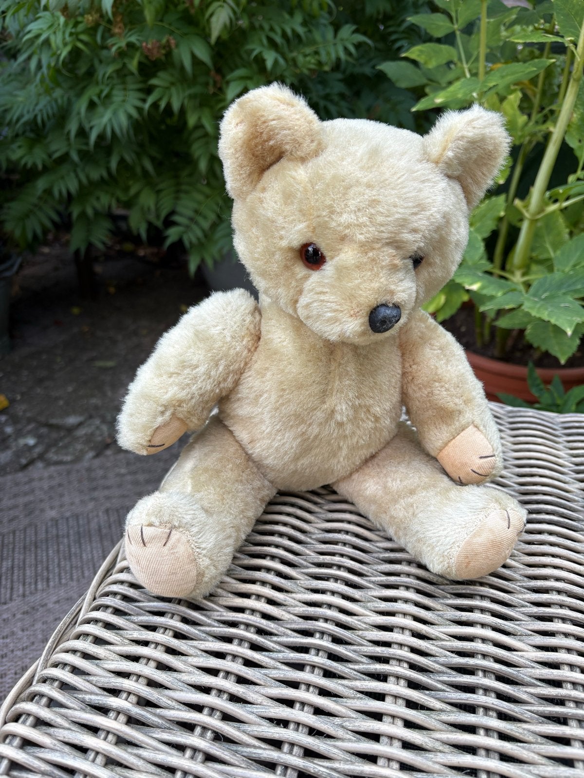 Vintage Teddybeer - Crèmekleurige Stoffen Beer, Verzamelen, Ophalen of Verzenden, Gebruikt, Stoffen beer, Overige merken
