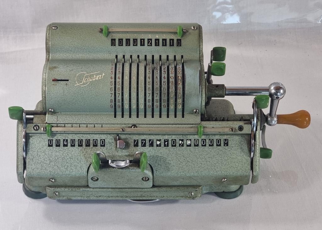 Vintage Schubert mechanische rekenmachine DRV, Antiek en Kunst, Ophalen of Verzenden