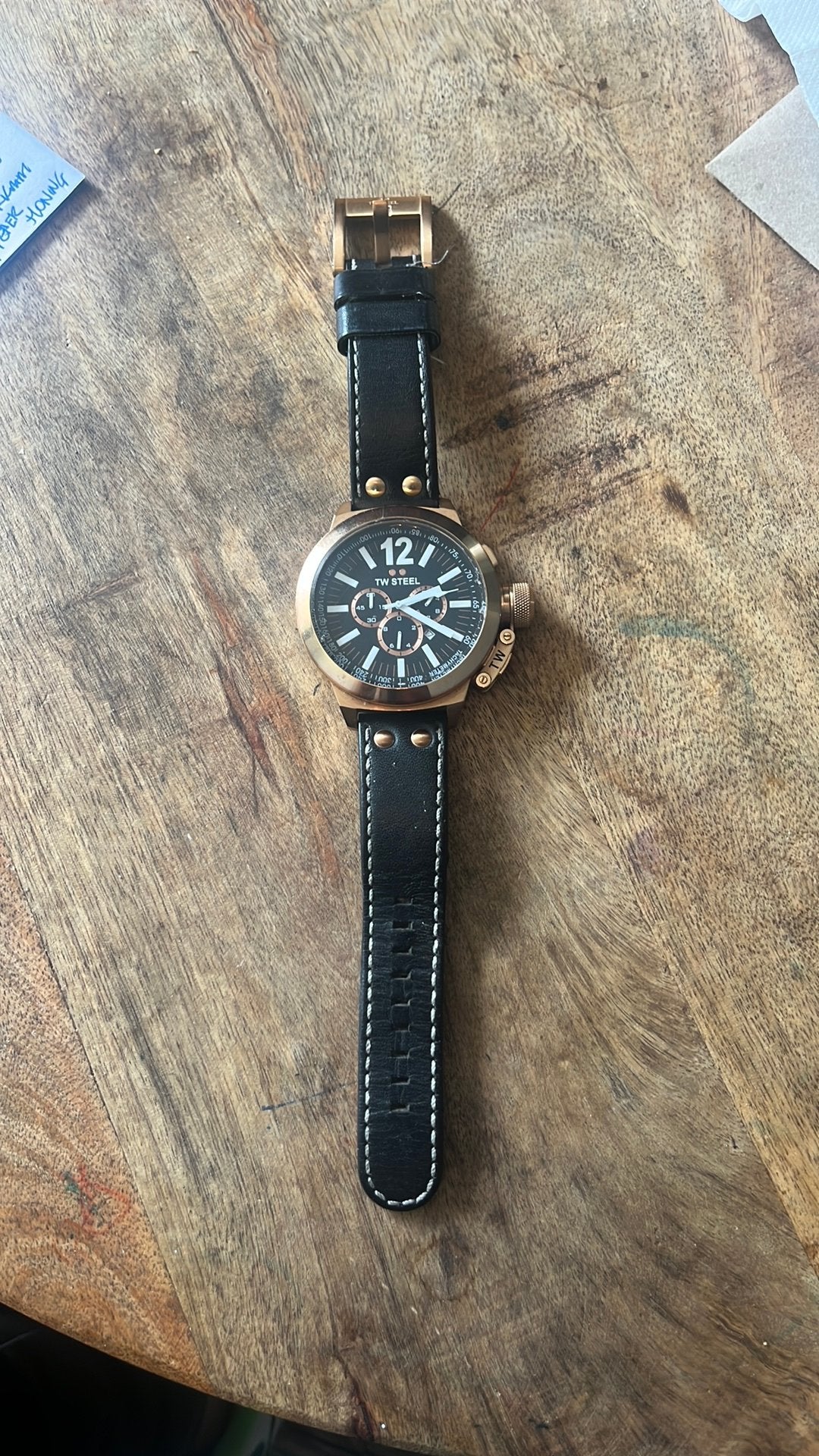 TW Steel Ceo canteen CE1024, Polshorloge, Ophalen, Overige merken, Leer