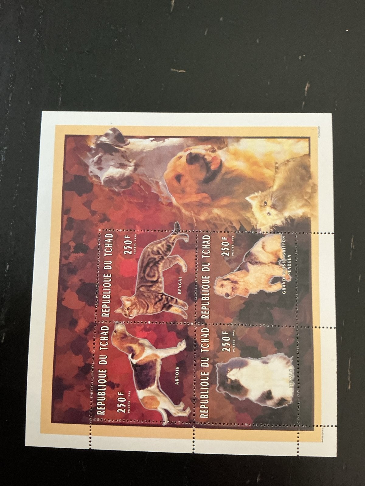 Tsjaad postzegelvel: Honden en Katten (1976), Ophalen of Verzenden, Postfris, Dier of Natuur