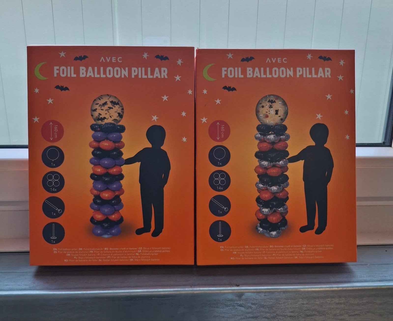 Foil Ballon Pilaar Halloween Decoratie (2 stuks), Ophalen of Verzenden, Nieuw, Versiering, Halloween of Griezel