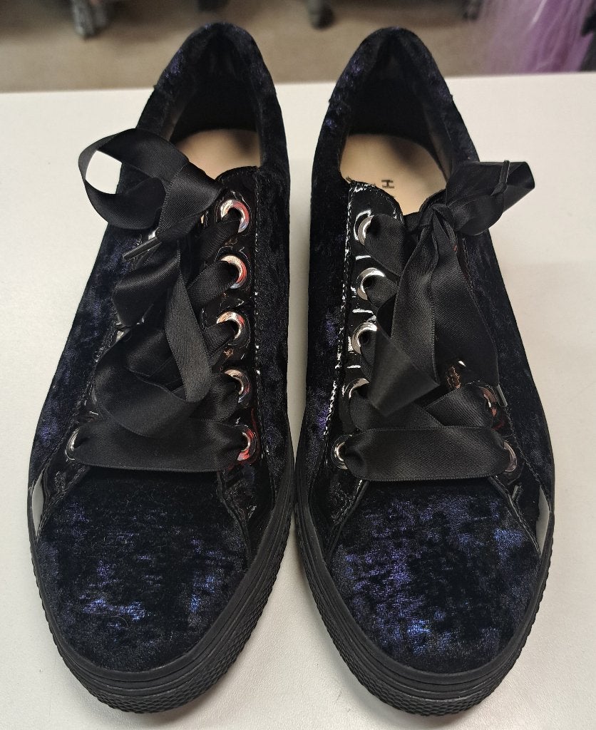 Hassia luxe sneakers velvet look zwart/paars maat 40 50628, Hassia, ., Zwart, Ophalen of Verzenden