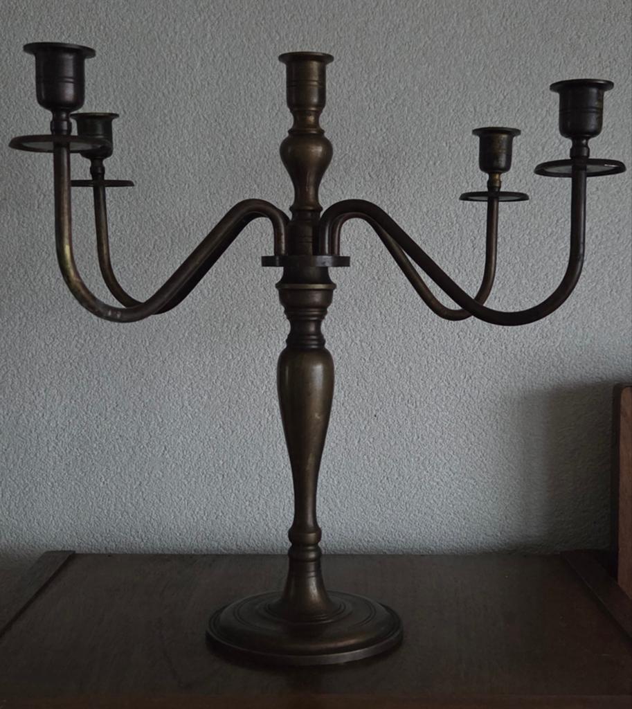 Vintage messing kandelaar, Ophalen of Verzenden