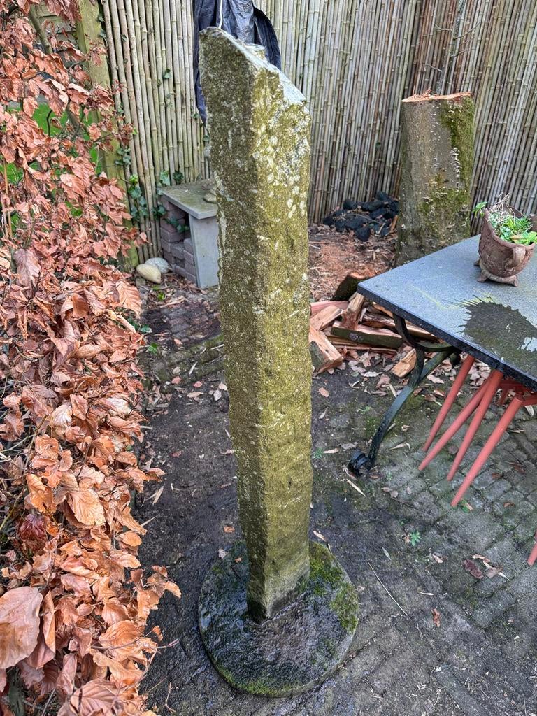 Graniet Tuinornament Fontein - 140 cm hoog, 45 cm cirkel, Ophalen, Gebruikt, Graniet, Fontein