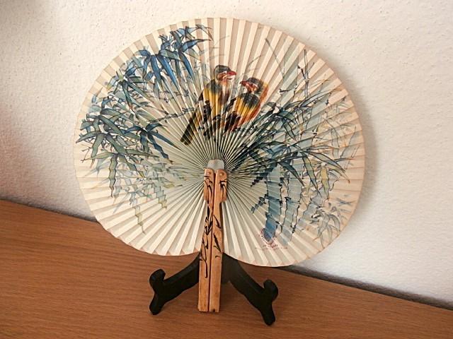 Hand Waaier China Birds Blue, Antiek en Kunst, Antiek | Kleding en Accessoires, Verzenden
