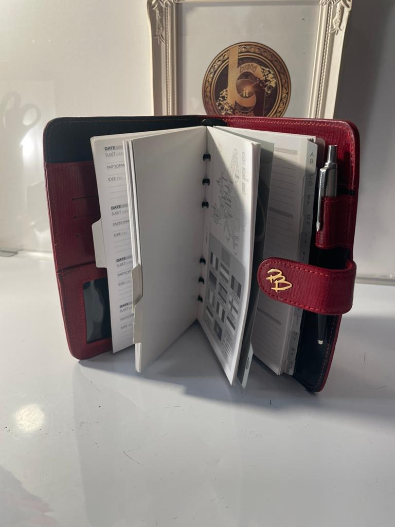 Pierre Balmain PB Rode Leren Vintage Agenda Organizer, Diversen, Ophalen of Verzenden, Zo goed als nieuw