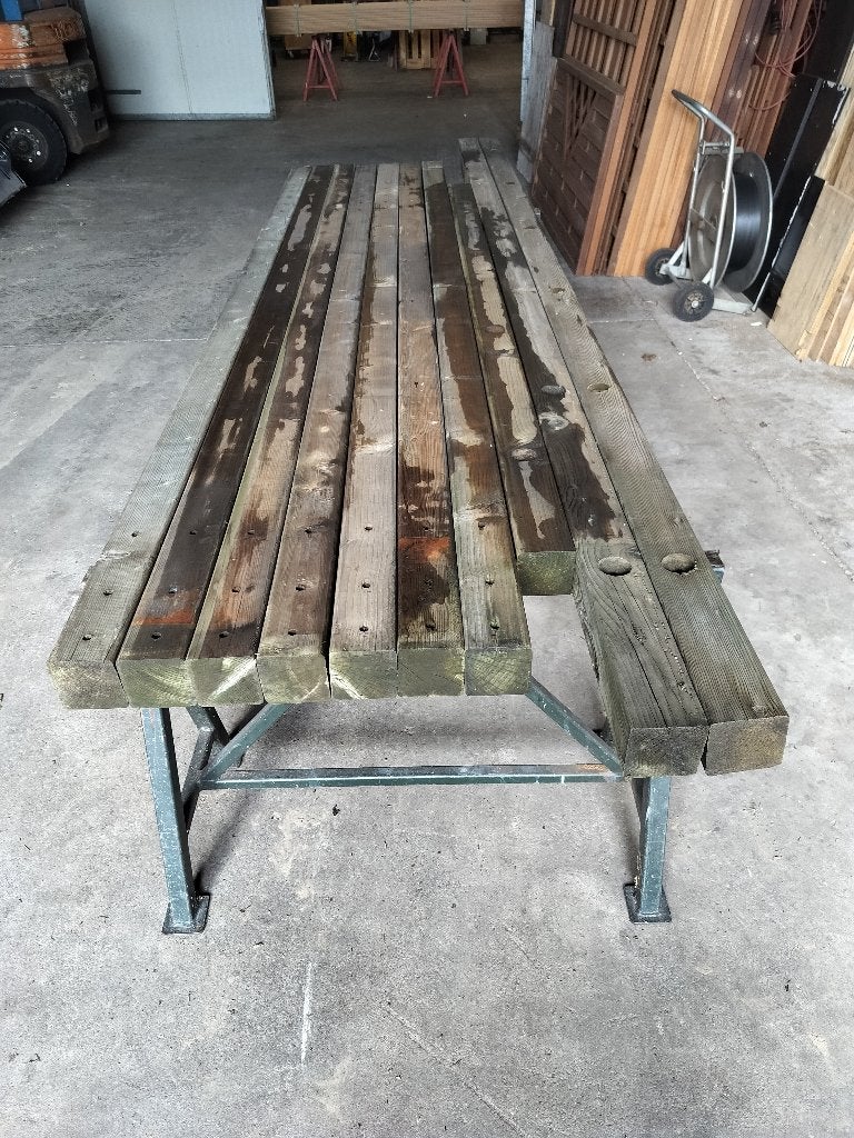 Vuren geïmpregneerd 90x90 mm., Tuin en Terras, Ophalen, Gebruikt, 250 cm of meer, Balken