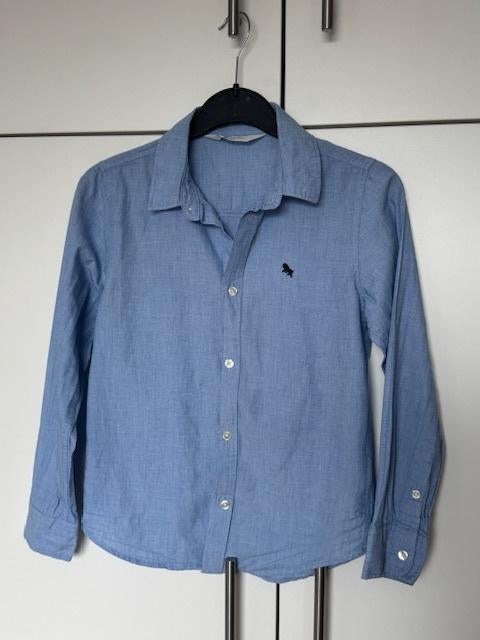 Blauw overhemd H&M maat 128, Ophalen of Verzenden, Zo goed als nieuw, Jongen, Overhemd of Blouse