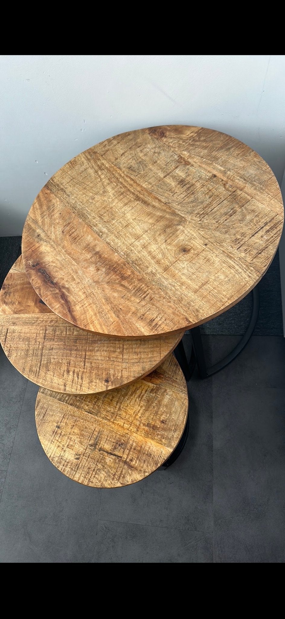 Mango salontafel set, Huis en Inrichting, Ophalen, 50 – 75, Rond, 50 tot 100 cm