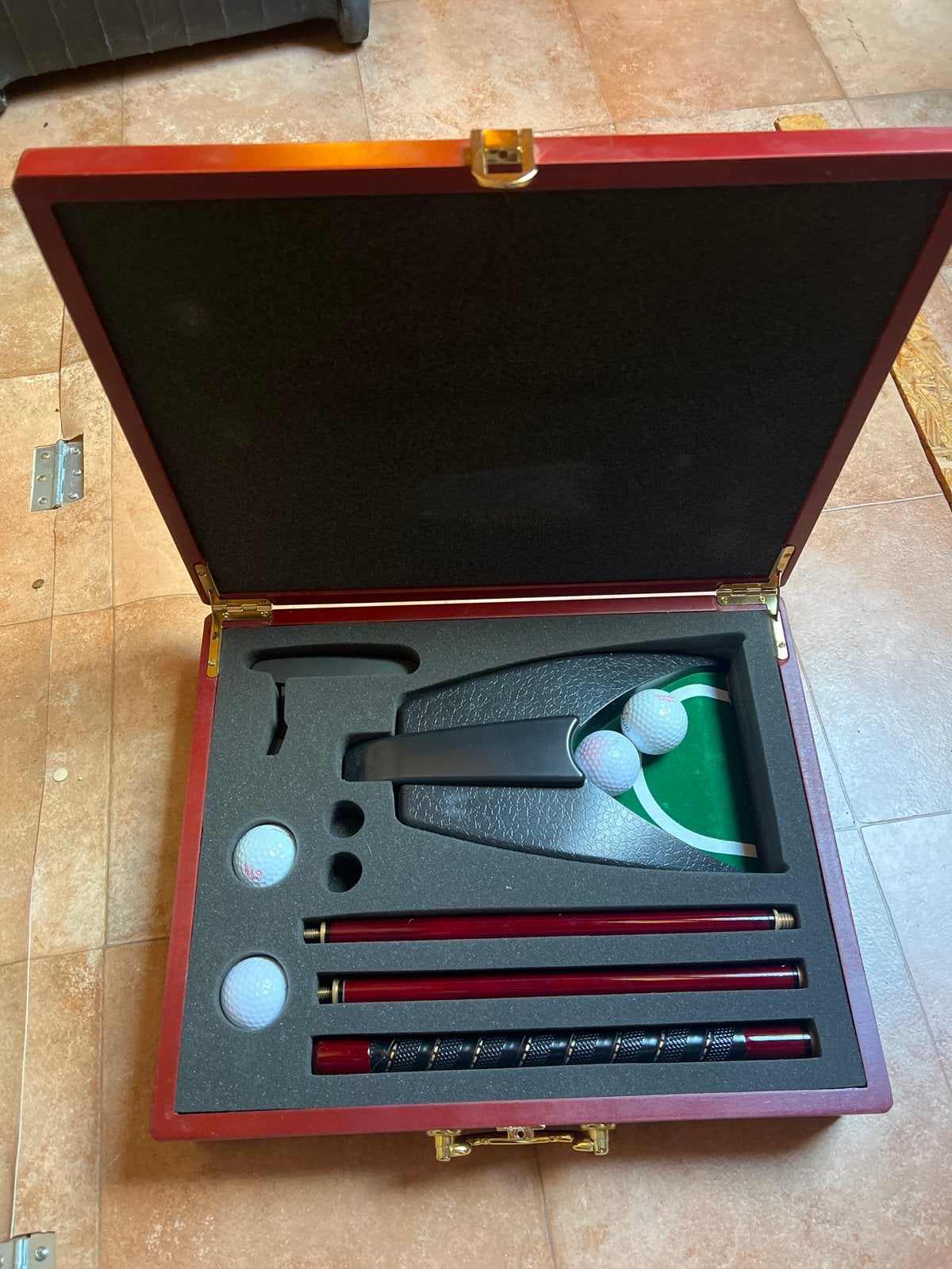 Compacte Golf Putter Set in Luxe Houten Koffer, Ophalen of Verzenden, Zo goed als nieuw, Overige typen, Overige merken
