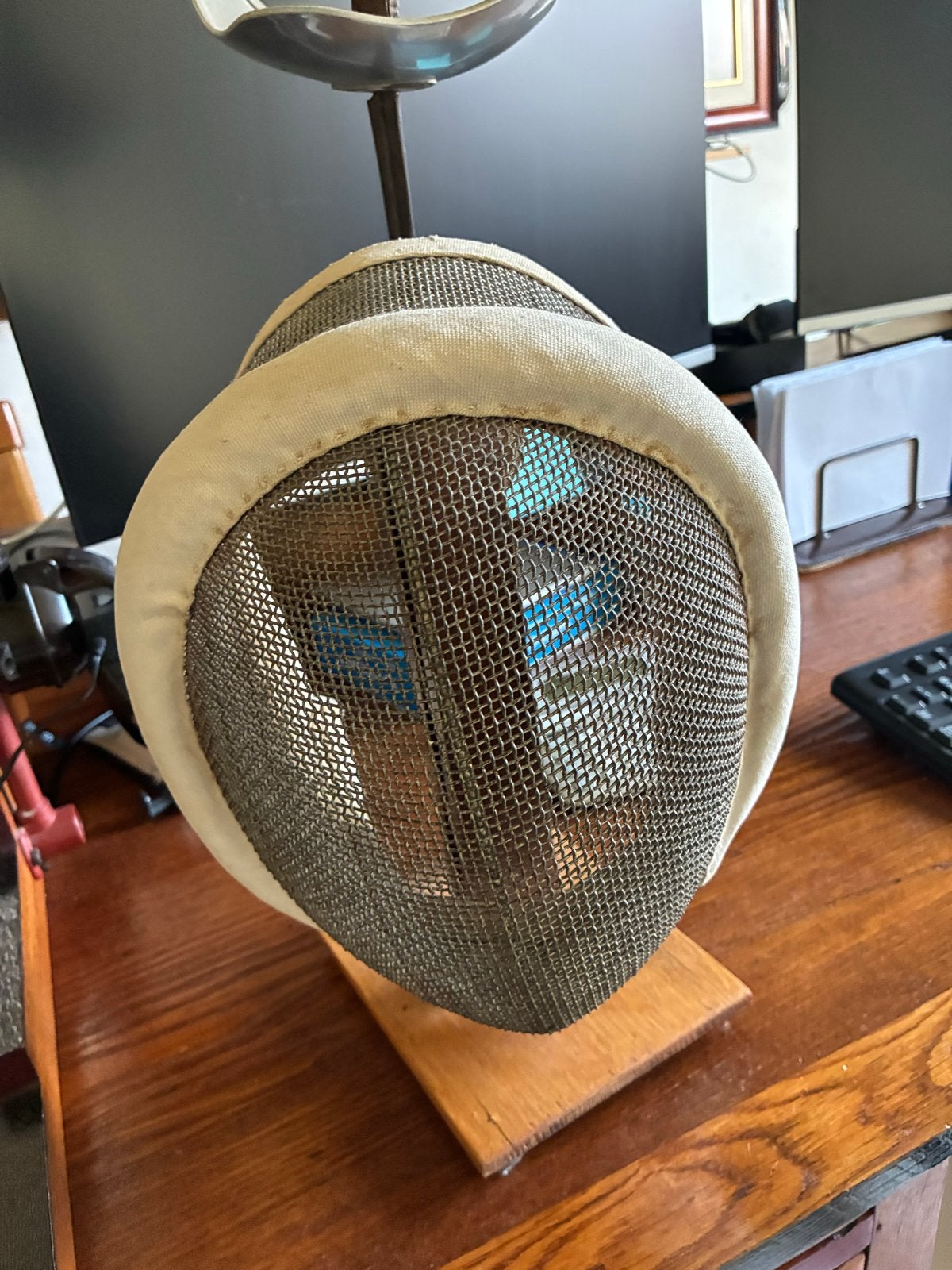 Vintage schermmasker en degen - Decoratief item, Ophalen, Gebruikt