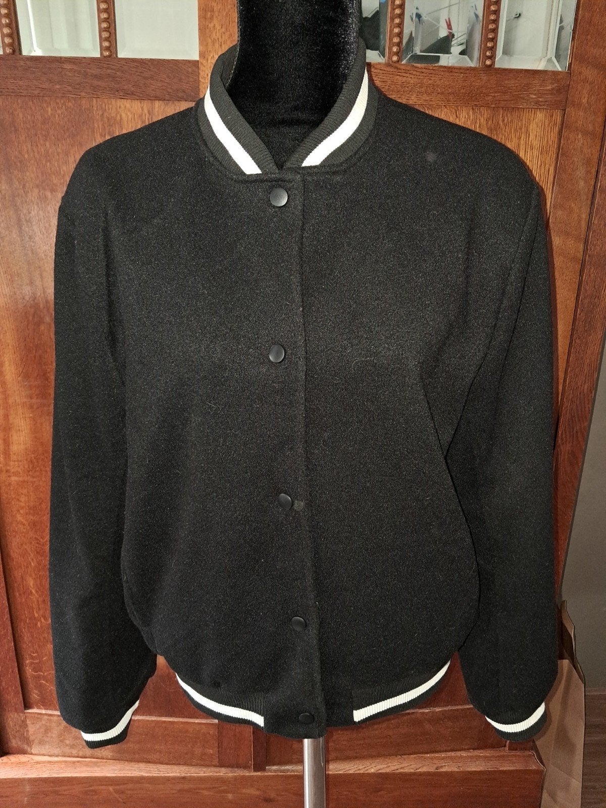 Zwart bomber baseball jacket maat:L, Zwart, Maat 42/44 (L), Ophalen of Verzenden, Zo goed als nieuw