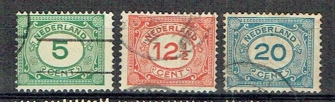 Nederland 1921 nr 107/109 Cijfer Verschoven, Verzenden, Gestempeld, Overige thema's