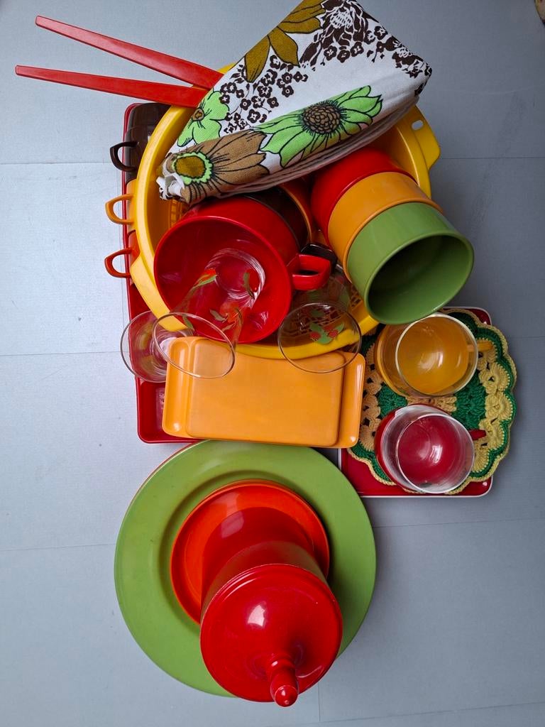 Vintage retro mepal emsa camping servies, Caravans en Kamperen, Ophalen of Verzenden