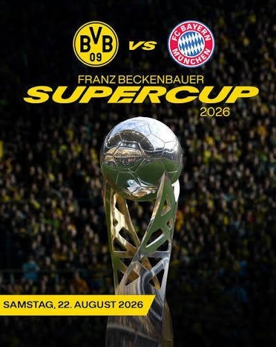 Supercup: 6 tickets Borussia Dortmund - FC Bayern Munchen, Eén persoon, Februari