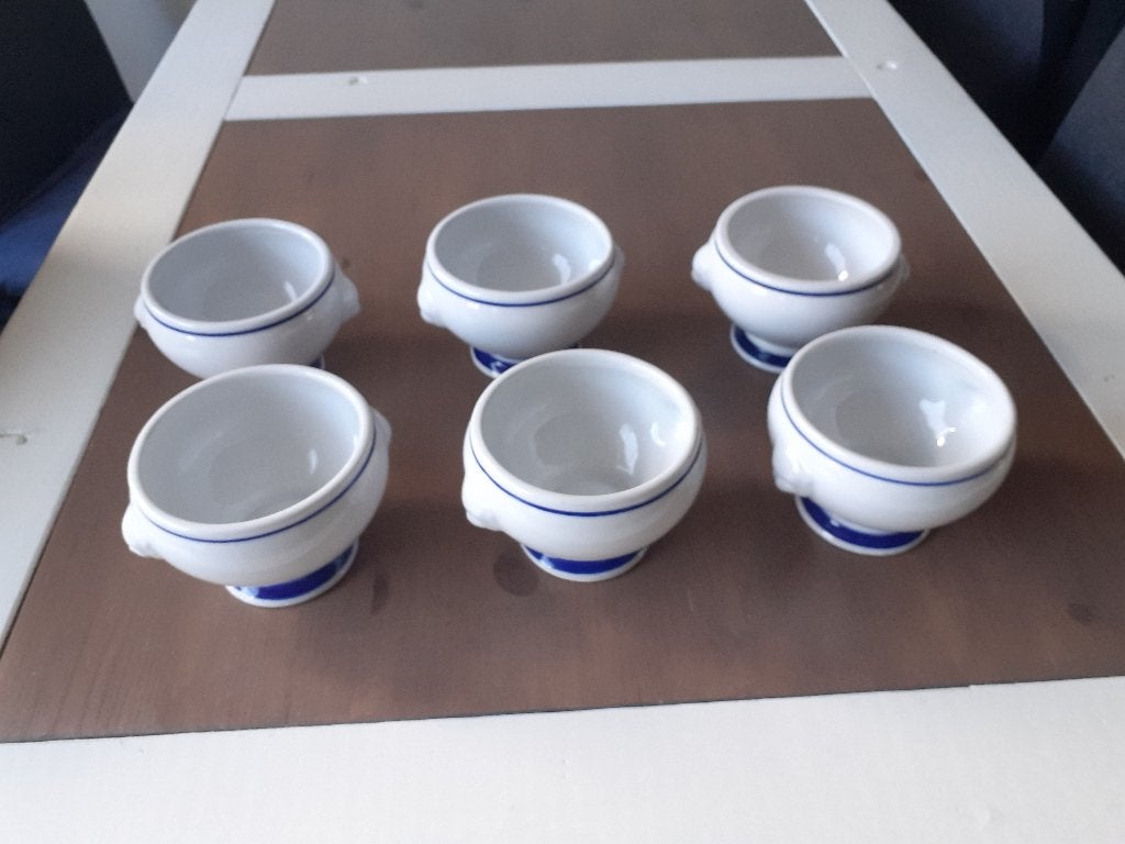6 soepkommen, Huis en Inrichting, Keuken | Servies, Ophalen, Zo goed als nieuw, Kom(men), Overige stijlen