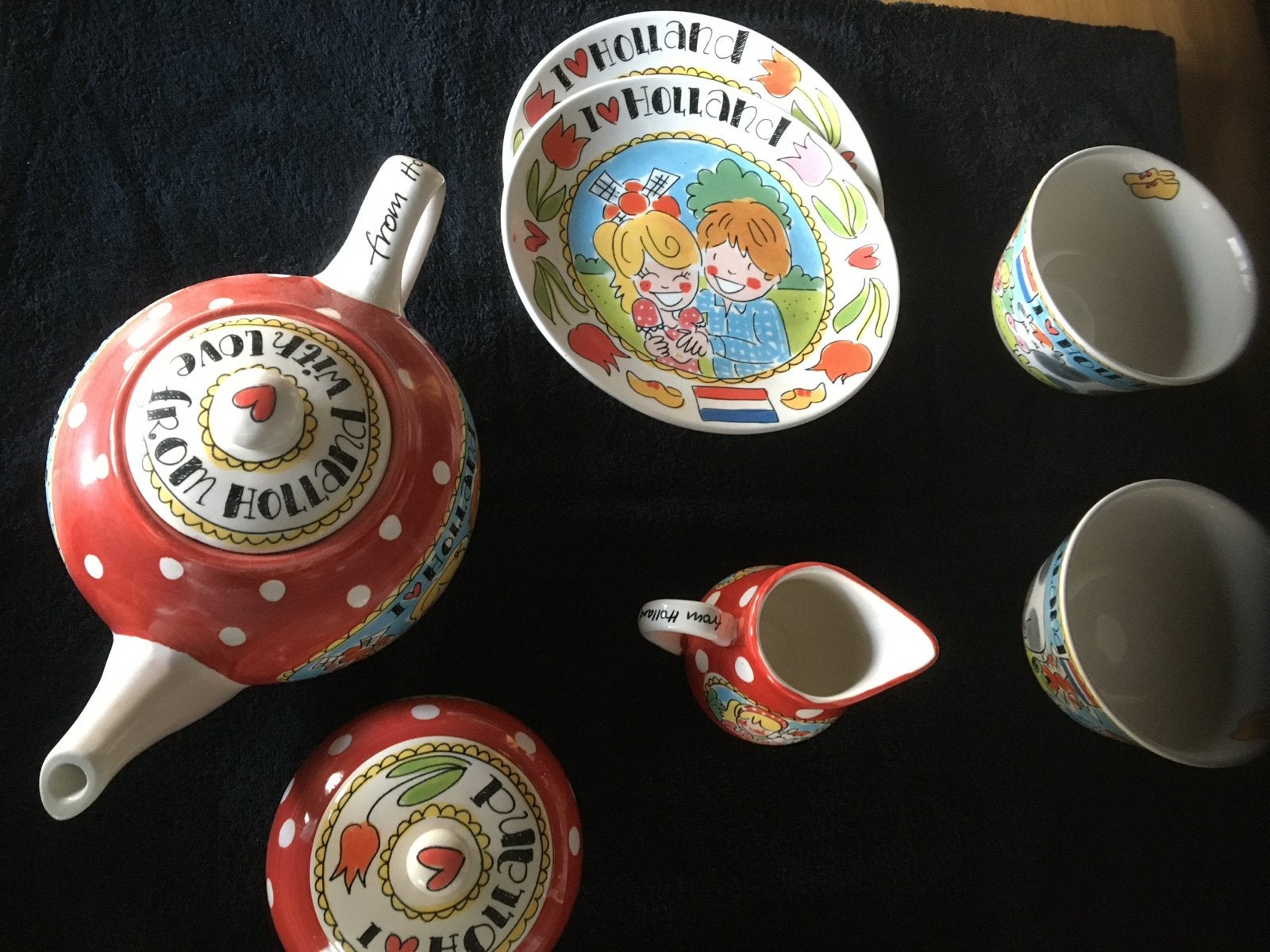 Blond Amsterdam 'I love Holland' servies set, Huis en Inrichting, Ophalen, Keramiek, Zo goed als nieuw, Modern