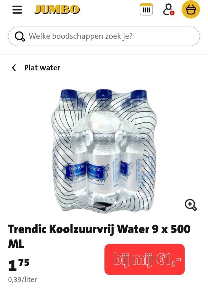 Water 9x500ml, Diversen, Levensmiddelen, Ophalen of Verzenden