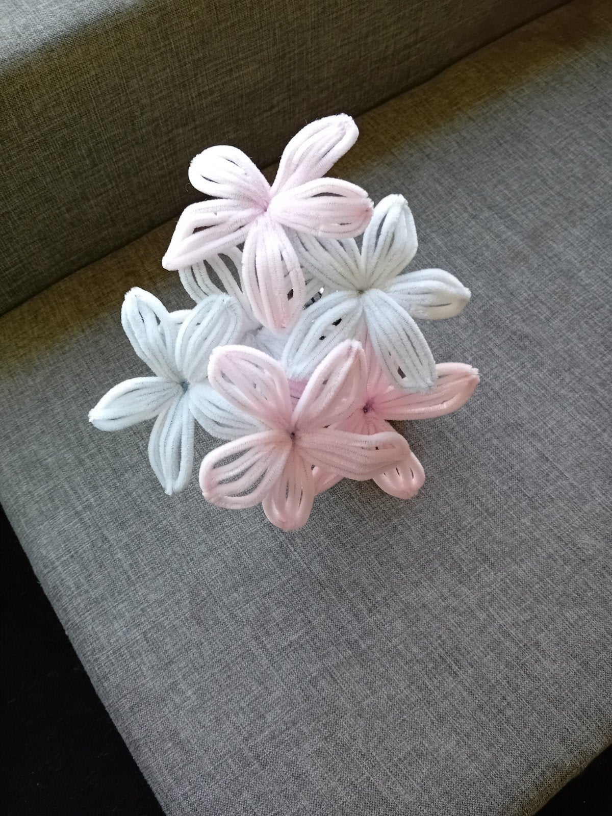 Decoratieve Pijpenrager Bloemen - Roze en Wit, Ophalen of Verzenden