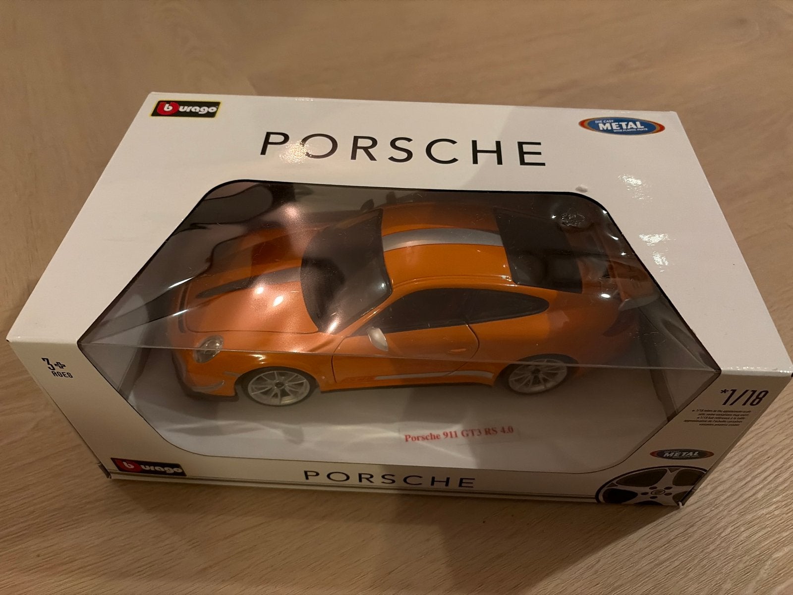 Bburago Porsche 911 GT3 RS 4.0 Oranje 1:18 Modelauto, Ophalen of Verzenden, Nieuw, Auto, Bburago