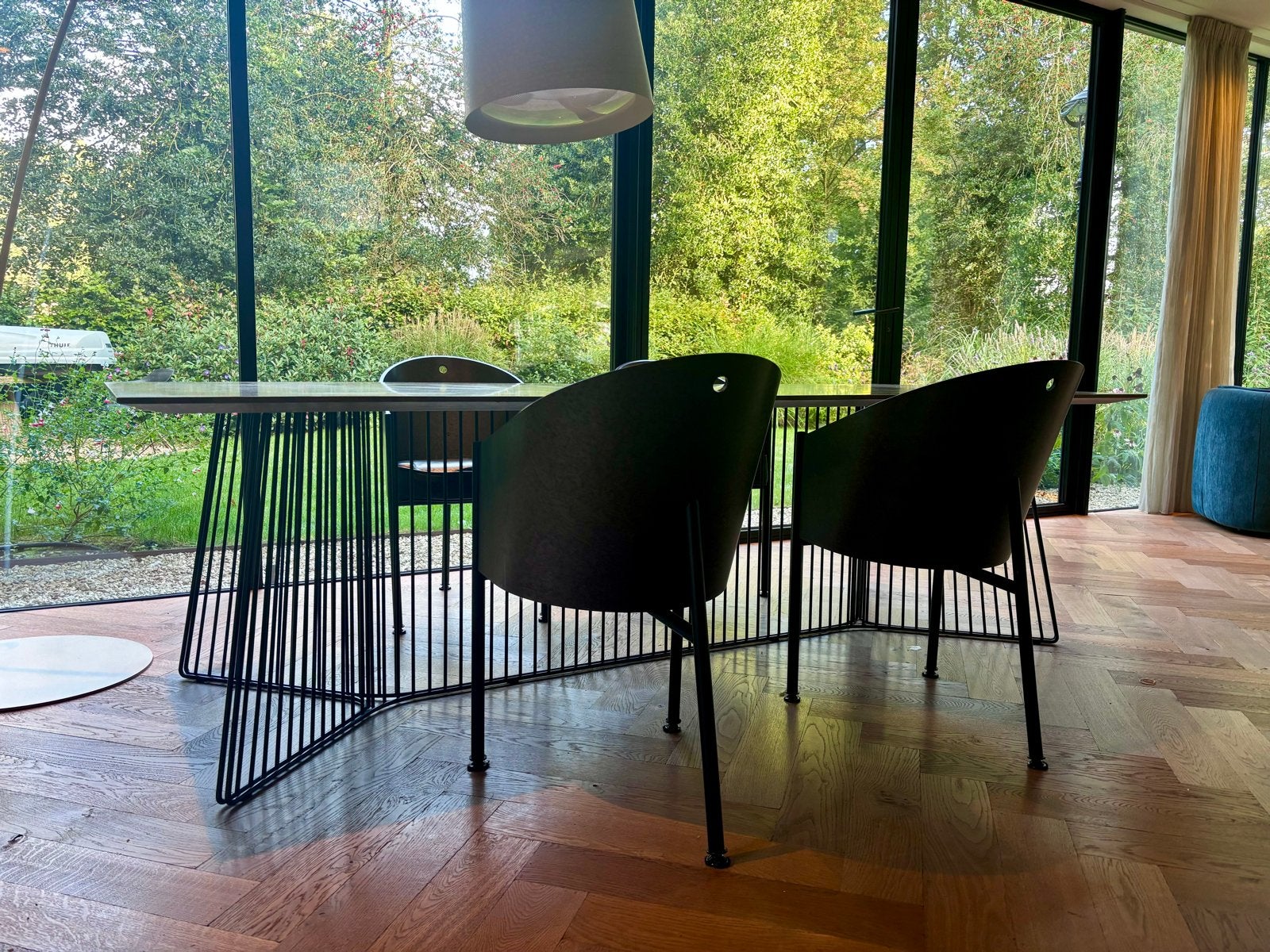 Driade Anapo eettafel met 4 Costes stoelen, Gebruikt, 100 tot 150 cm, 200 cm of meer, Ophalen of Verzenden