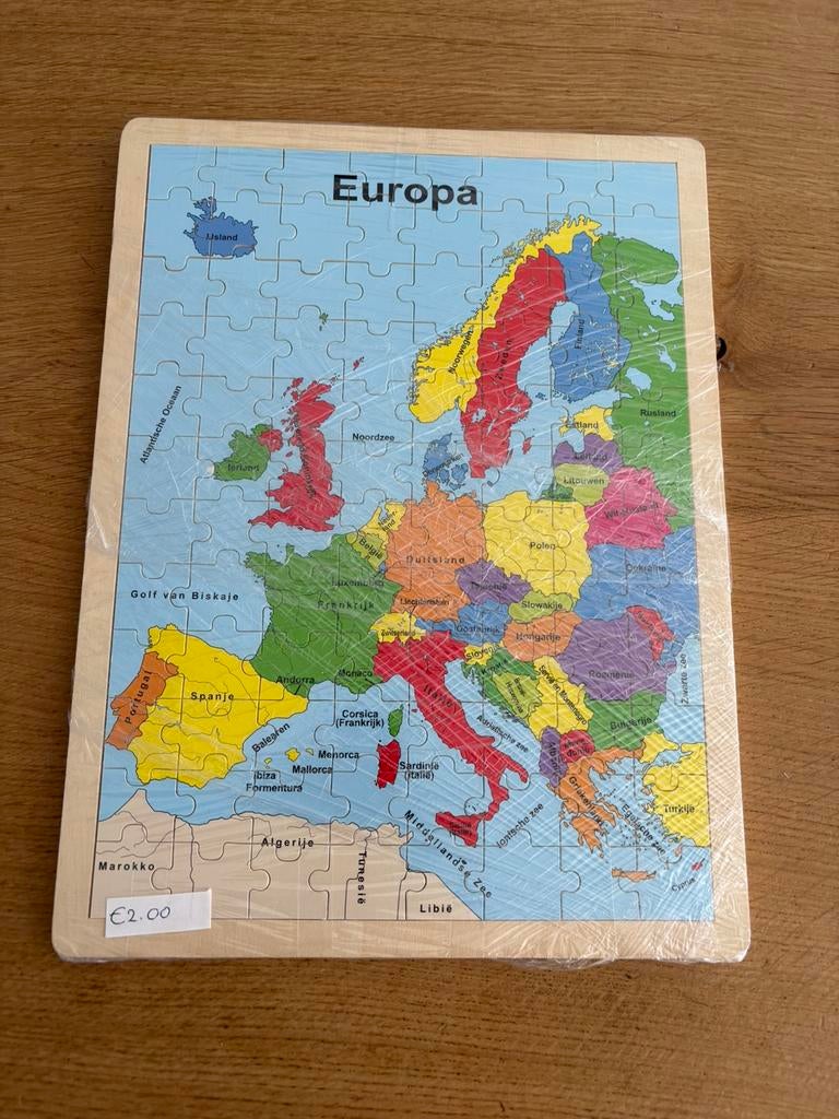 Houten puzzel van europa, nieuw., Nieuw, Van hout, 6 jaar of ouder, Meer dan 50 stukjes