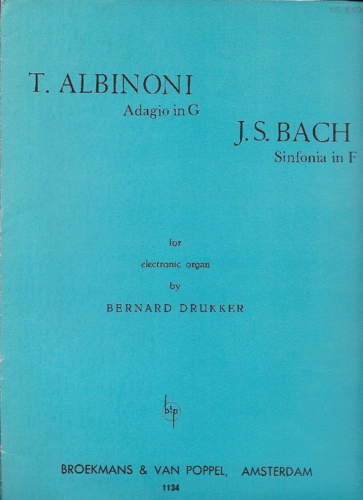 Mu225 bladmuziek j s bach sinfonia in f ( orgel ), Orgel, Gebruikt, Klassiek, Ophalen of Verzenden