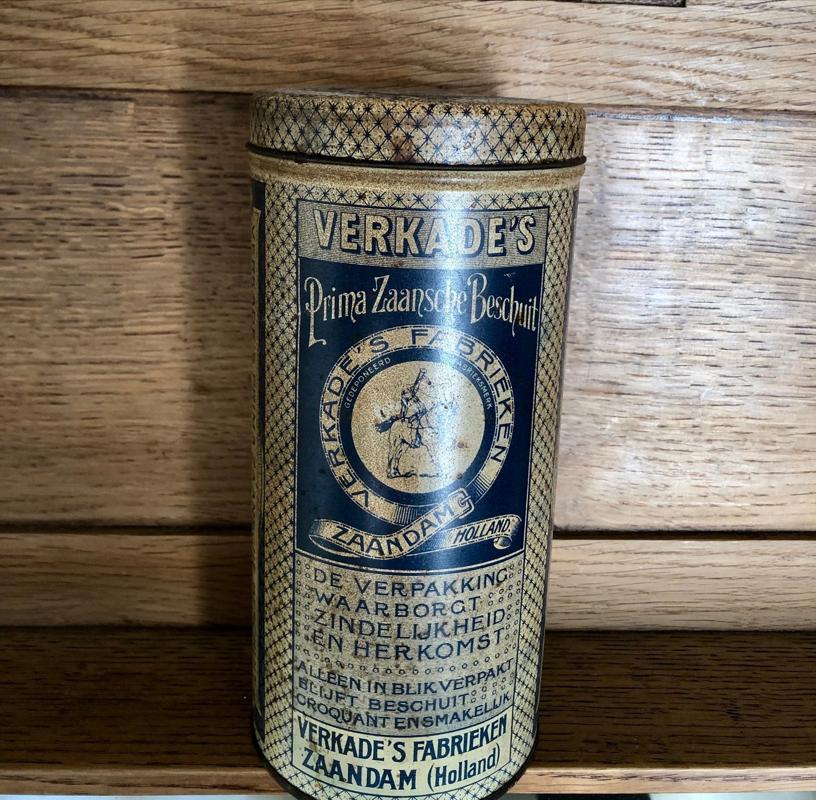Vintage Verkade's Prima Zaansche Beschuit blik, Ophalen of Verzenden, Gebruikt, Beschuit, Verkade