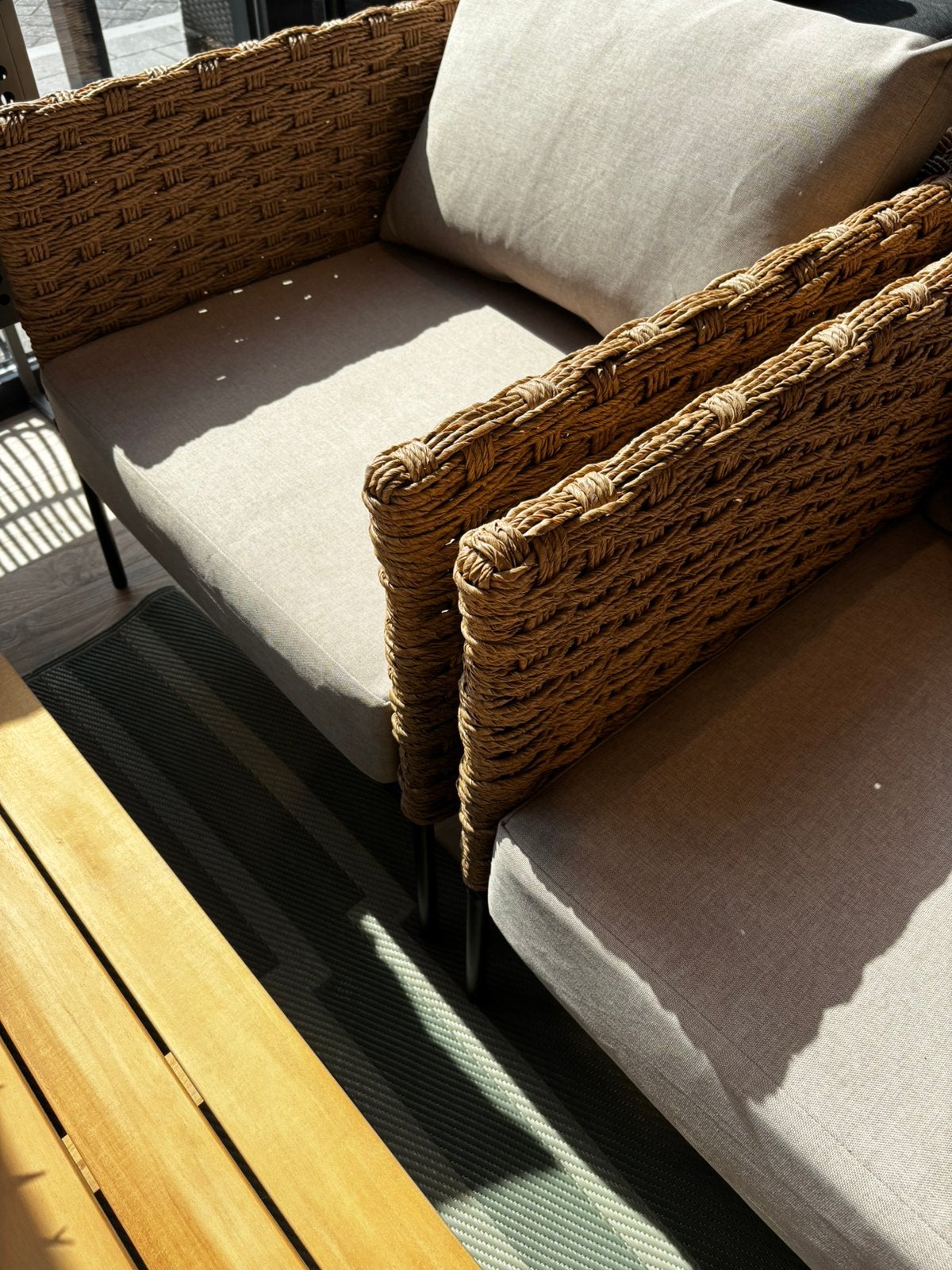 Lounge stoelen met tafel, Tuin en Terras, Tuinsets en Loungesets, Ophalen, Nieuw, 2 zitplaatsen
