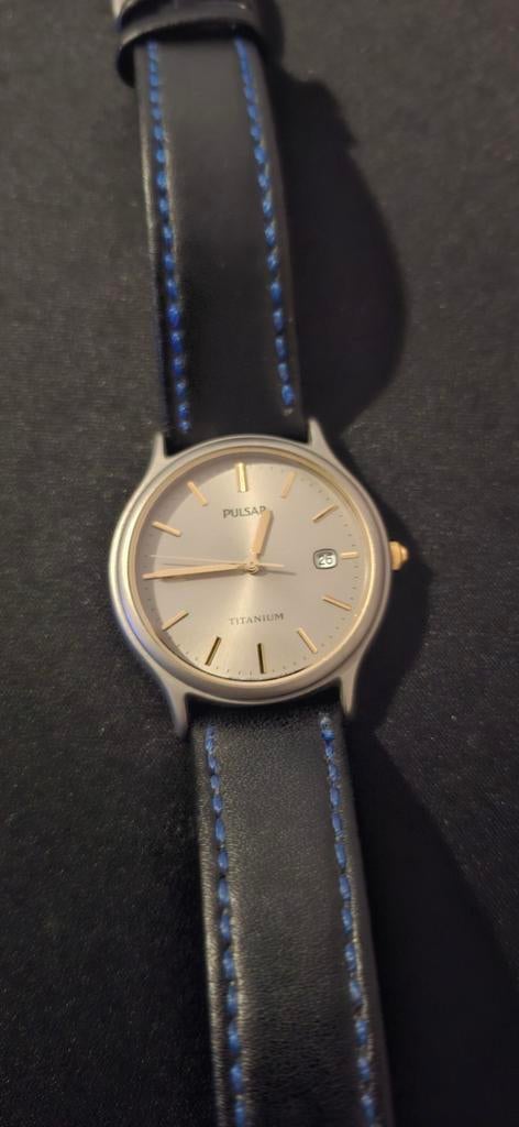 Pulsar Titanium Herenhorloge met Leren Bandje, Ophalen, Overige materialen, Polshorloge, Overige merken
