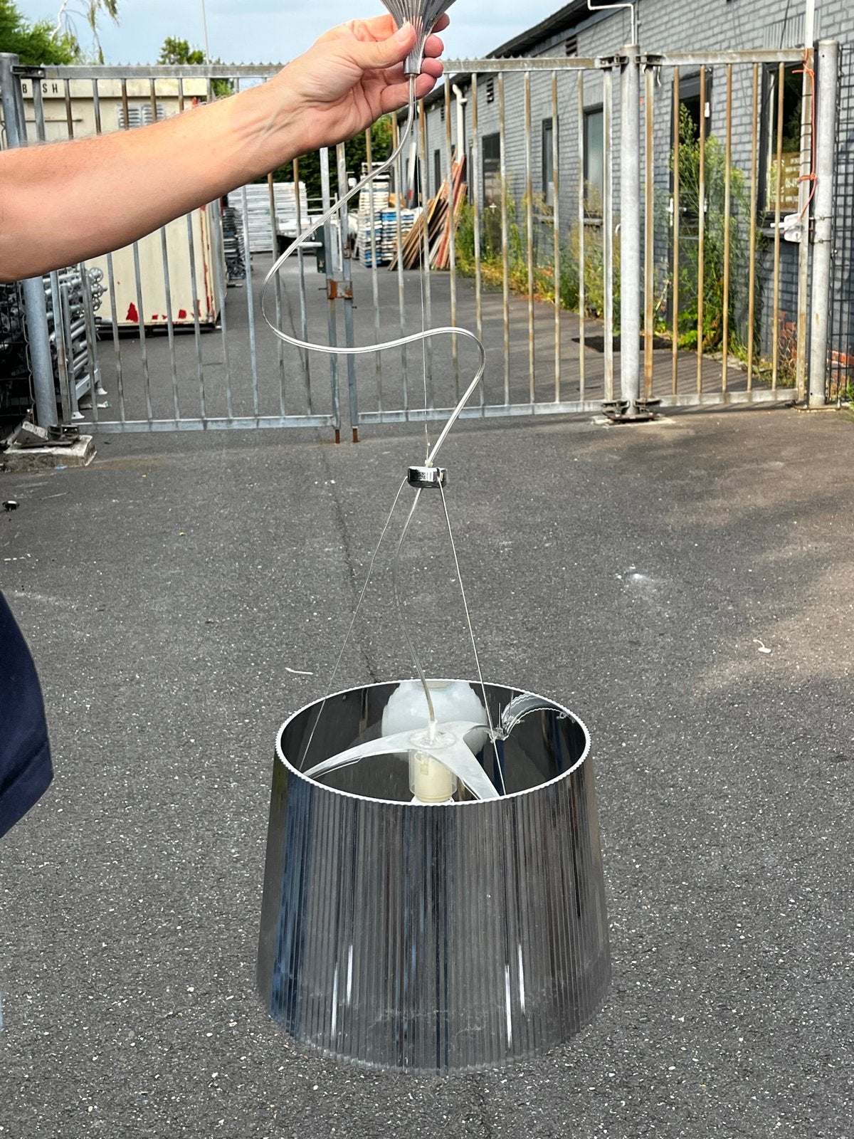 Set van 3 Kartell Gè Hanglampen  / Zilver (Compleet), Huis en Inrichting, Ophalen, Gebruikt, Metaal, E27 (groot)