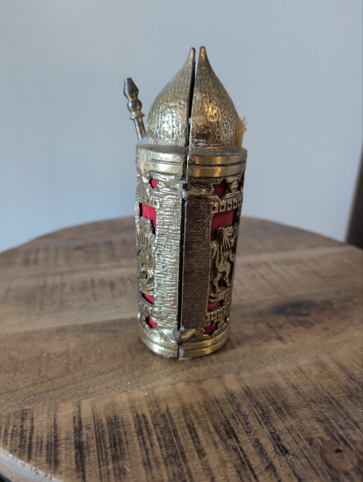 Vintage Miniatuur Sefer Torah Rol in Messing Houder (Israël), Ophalen
