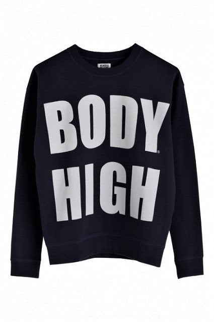 Weekday - donkerblauwe sweater met print, Maat 38/40 (M), Blauw, Weekday, Ophalen of Verzenden