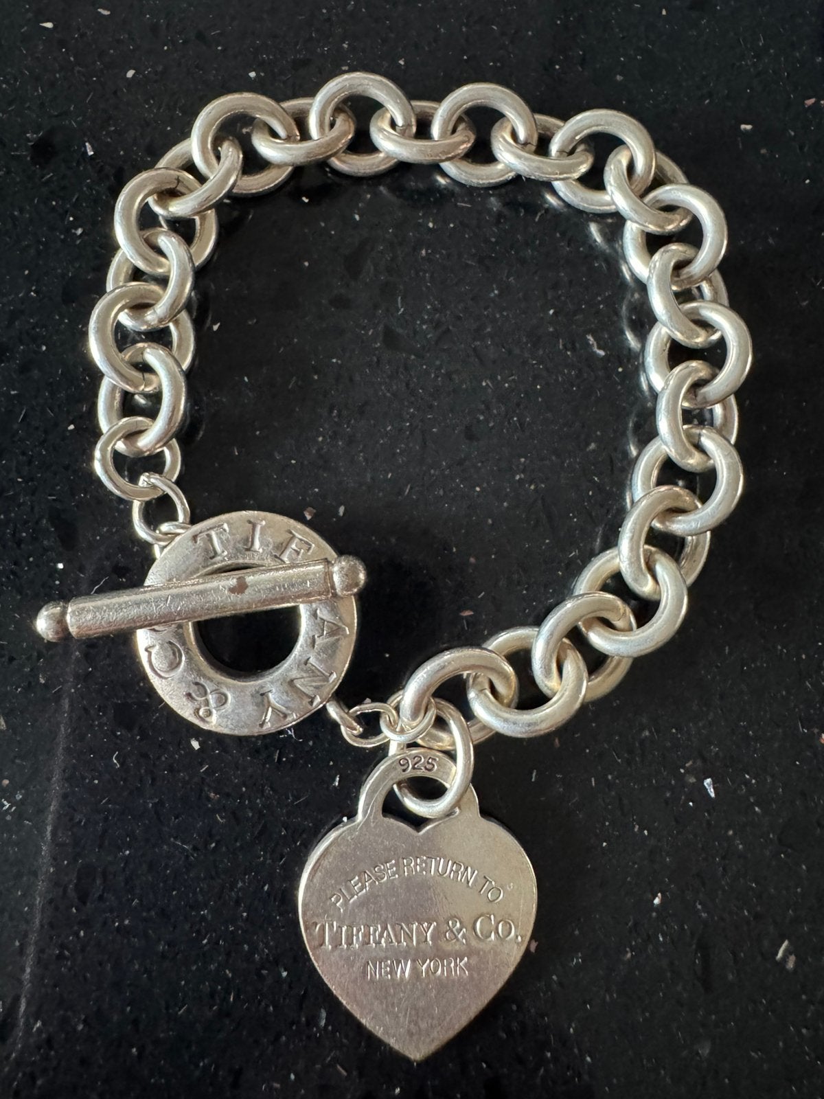 Tiffany & Co. Return to Tiffany toggle heart armband, Ophalen of Verzenden, Gebruikt, Zilver, Zilver