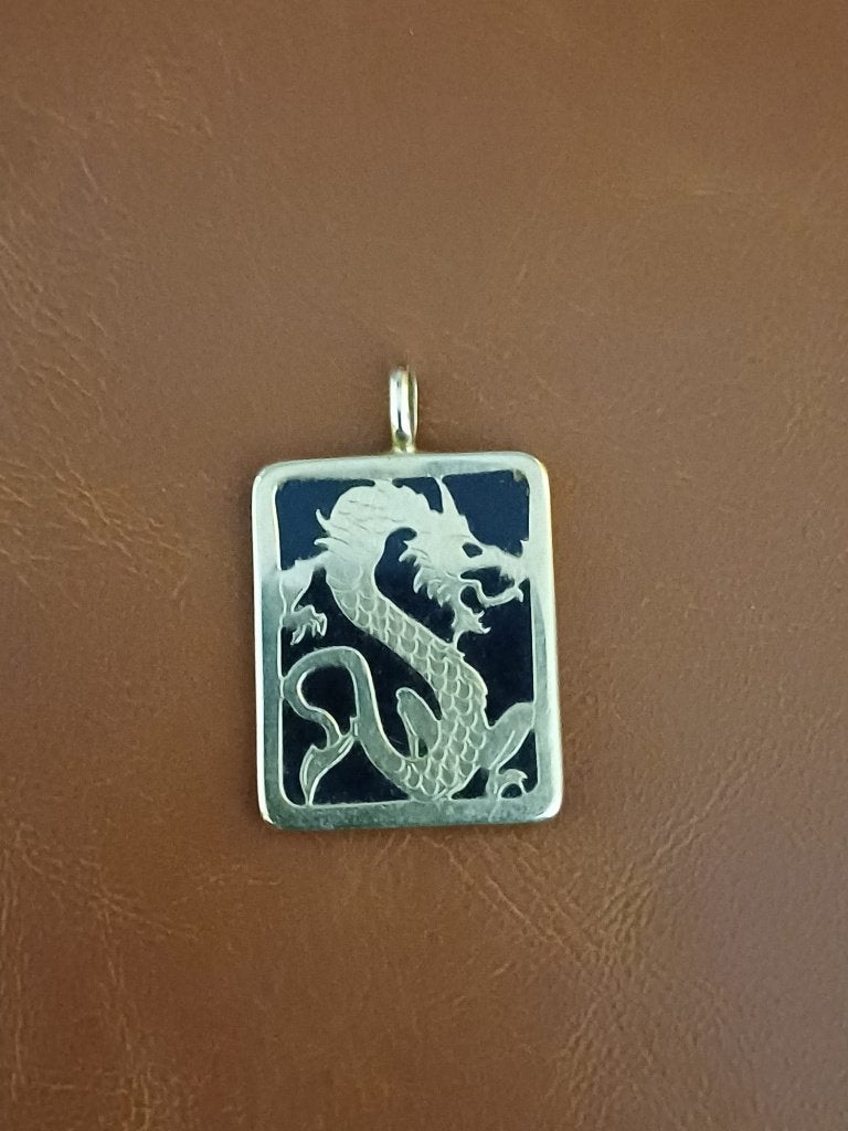 Gouden draak kettinghanger, Ophalen of Verzenden, Zo goed als nieuw, Goud, Goud