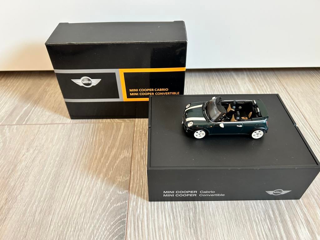 1:43 Minichamps Mini Cooper Convertible Groen In dealerdoos, Ophalen of Verzenden, Zo goed als nieuw, Auto, MiniChamps