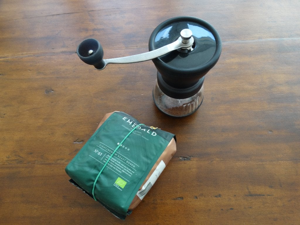 Hario Skerton PLUS Koffiemolen, keramische handmolen, Ophalen of Verzenden, Gebruikt, Overige merken, Koffiemolen