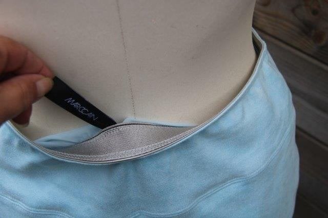 Rok licht blauw Marccain Suede Look mt N2 (S) Vaste prijs, Blauw, Ophalen of Verzenden, Zo goed als nieuw, Maat 36 (S)