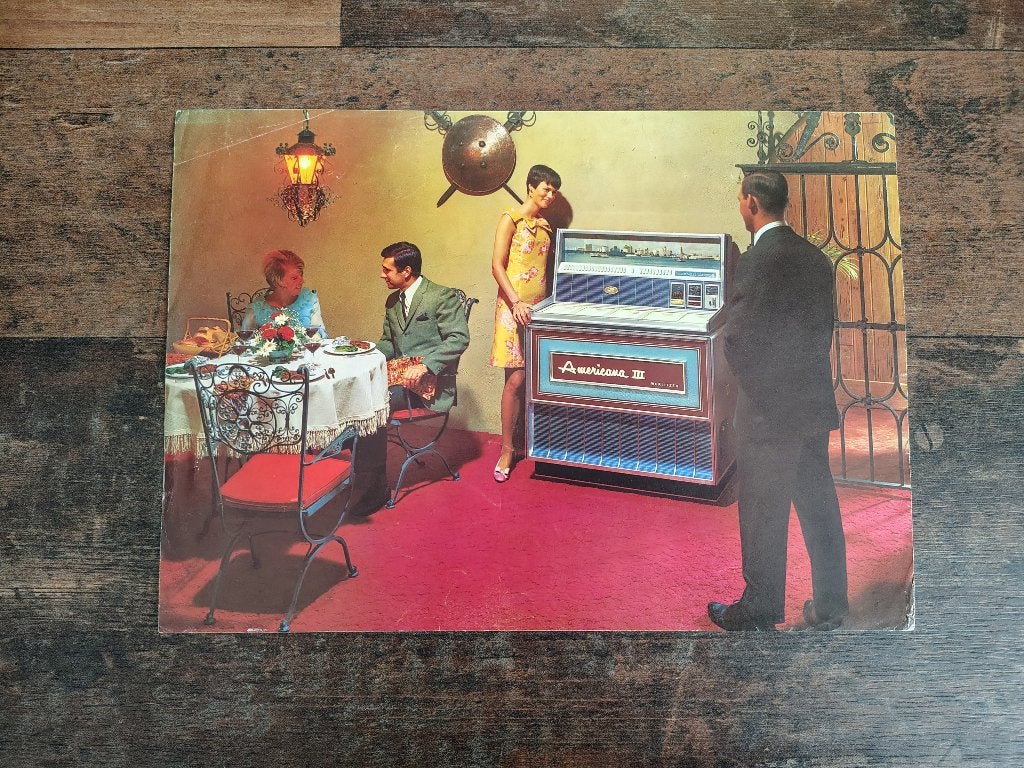 Flyer: Wurlitzer 3300/ Americana III (1969) jukebox, Verzenden, Gebruikt, 1950 tot 1960, Seeburg