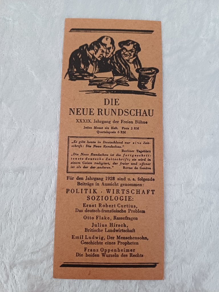 Die Neue Rundschau - S. Fischer Verlag Berlin, Verzenden, Gebruikt