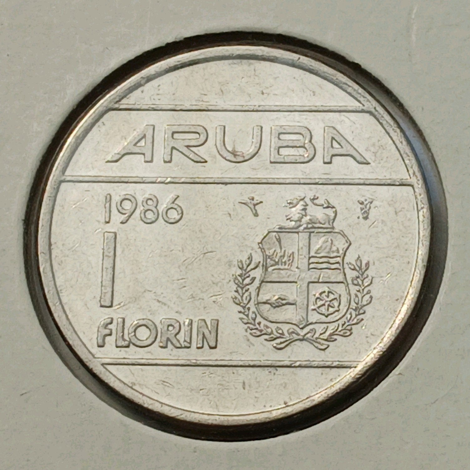 Aruba 1 Florin 1986 Prachtige Oude Gulden Munt Beatrix UNC, Ophalen of Verzenden, Midden-Amerika