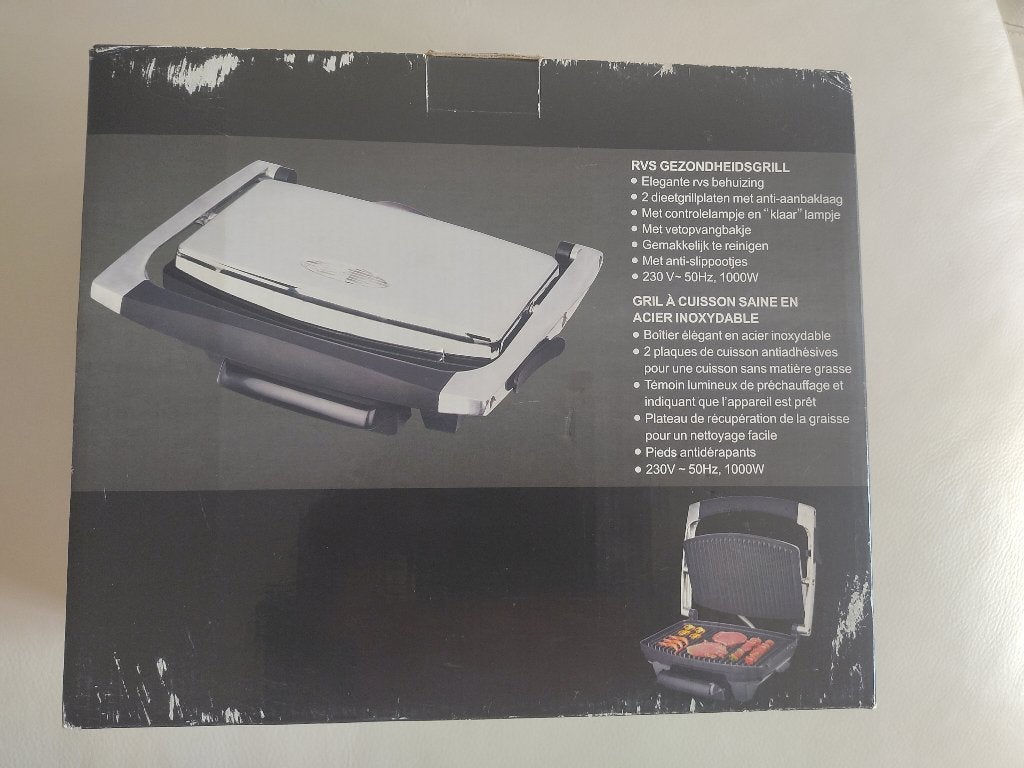 RVS Gezondheidsgrill + Tristar contact grill, Ophalen, Overige typen, Nieuw, Meerkleurig
