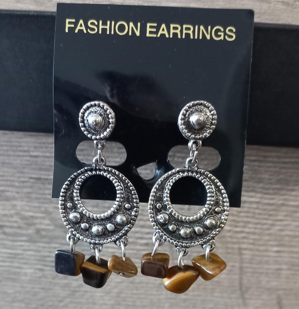 Fashion Oorbellen met Tijgeroog Hangers, Ophalen of Verzenden