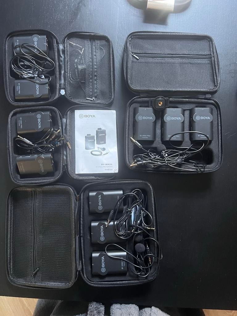 BOYA draadloze microfoon set (wireless lavalier) – compleet, Muziek en Instrumenten, Microfoons, Ophalen of Verzenden, Zo goed als nieuw