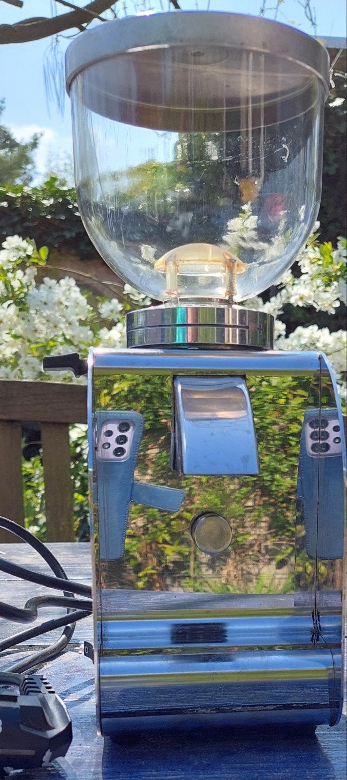 Koffiebonenmaler, chroom, Witgoed en Apparatuur, Koffiezetapparaten, Verzenden, Gebruikt, Overige modellen, Koffiebonen